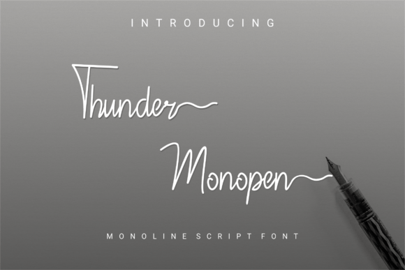 Thunder Monopen: A Script Font for Makers and Creative Brands